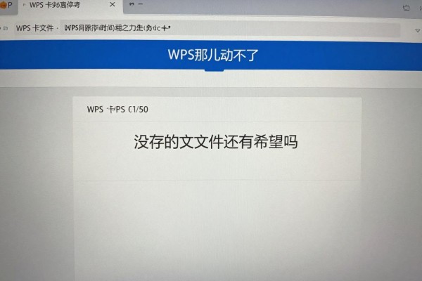 WPS卡在那儿动不了,没存的文件还有希望吗?