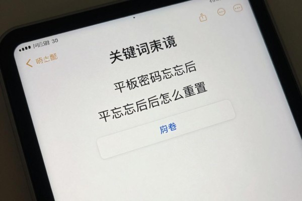 平板密码忘记后怎么重置?