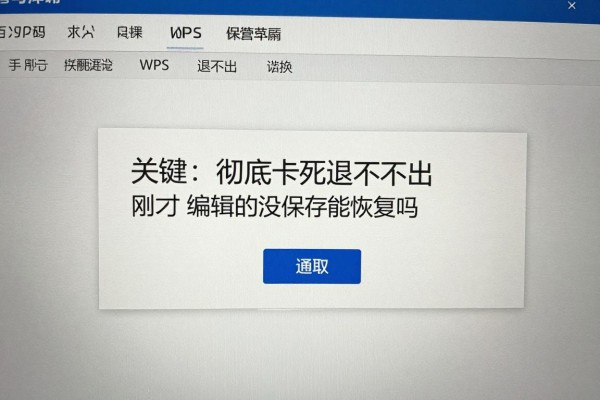 WPS彻底卡死退不出,刚才编辑的没保存能恢复吗?