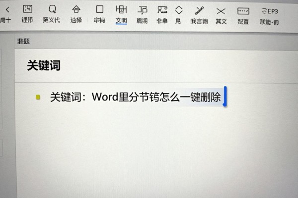 Word里分节符怎么一键删除?