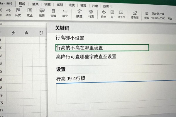 Excel行高在哪里设置?